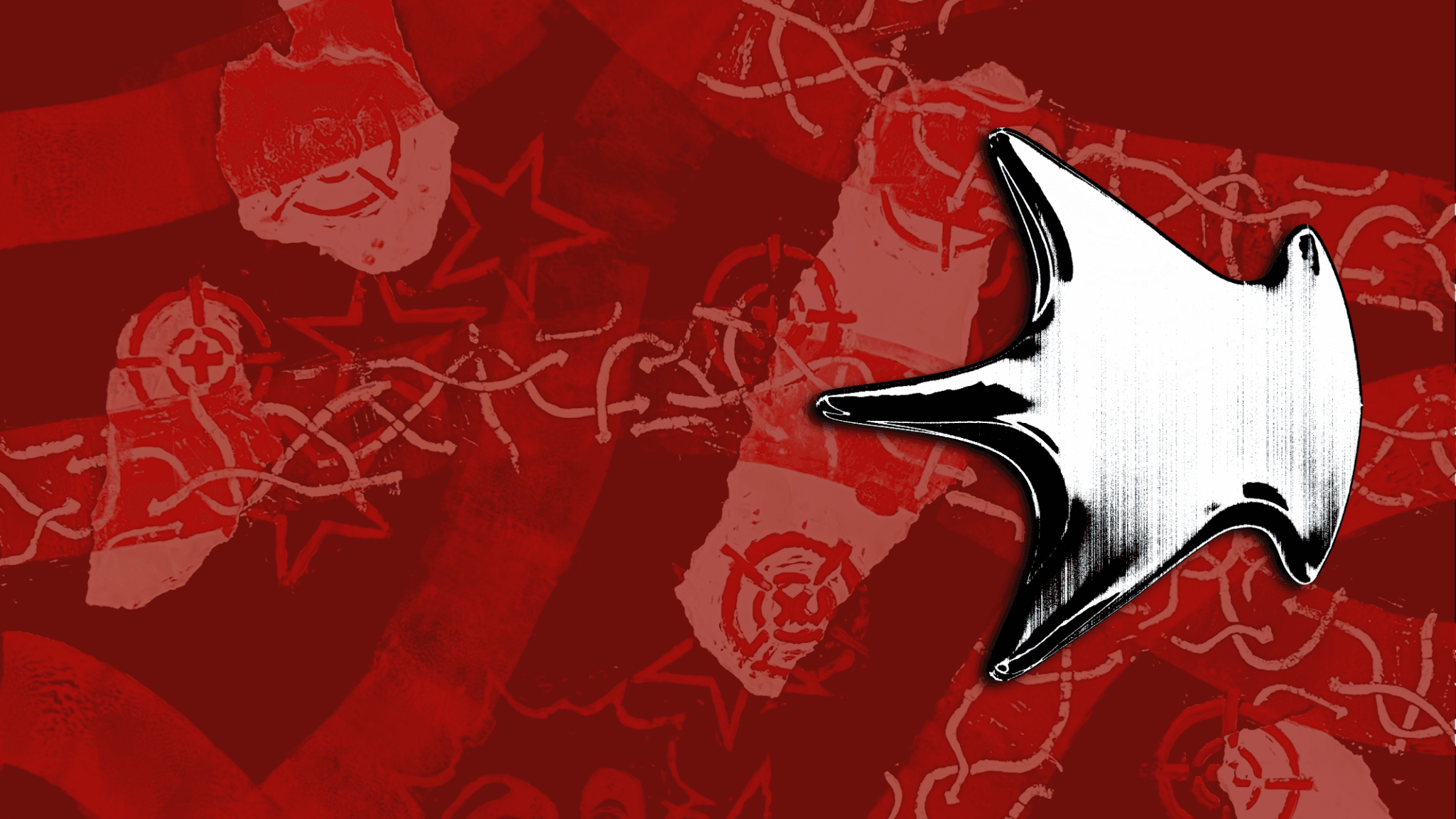 Backkast red clothing brand hero graphic with white logo mark