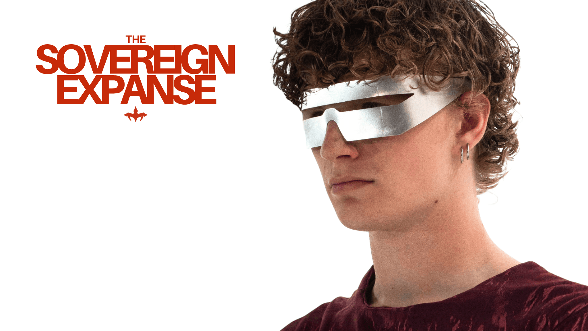The Sovereign Expanse runway concept with metallic visor and red textile